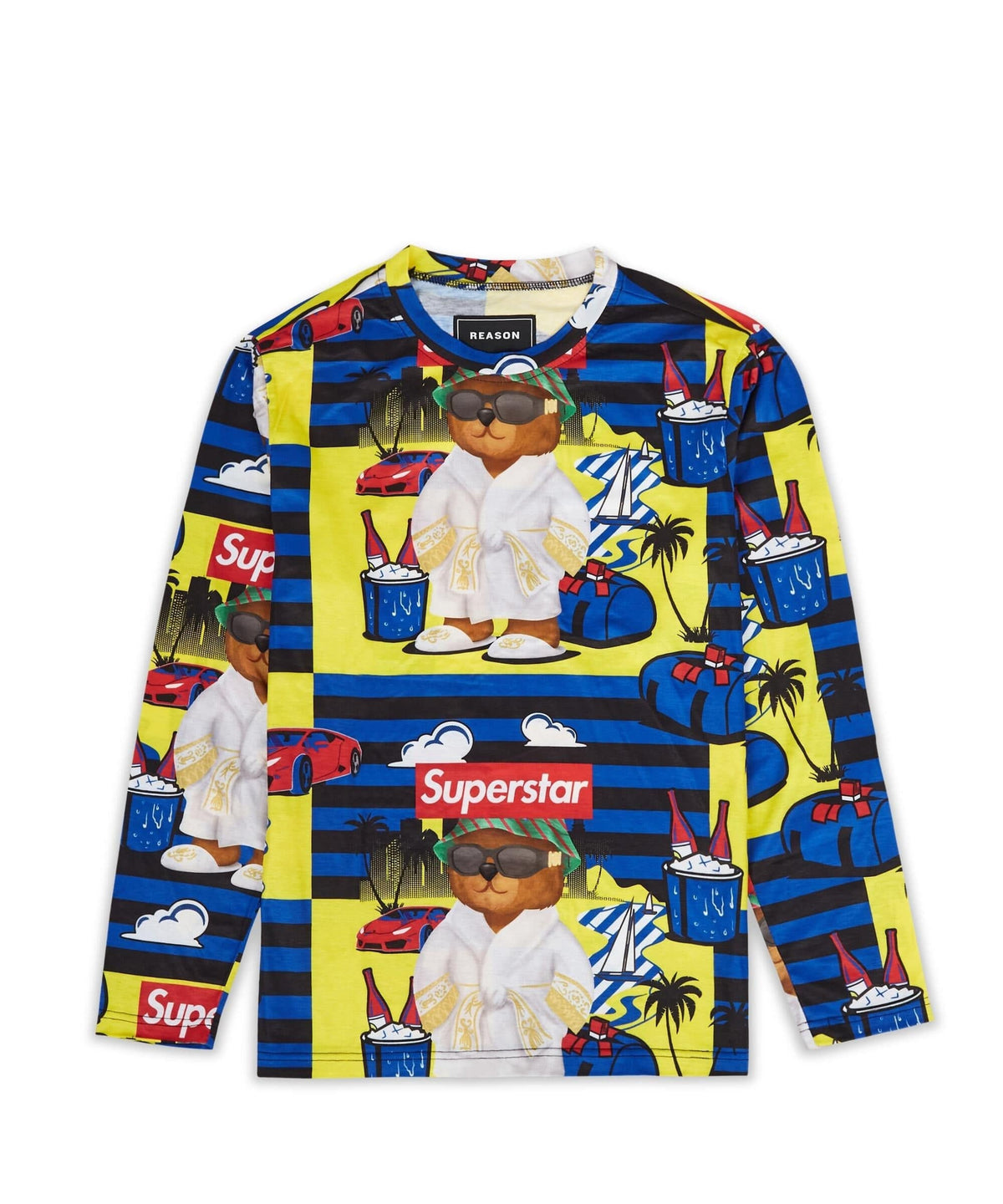 Reason Clothing Best Price Superstar Allover Print Long Sleeve Tee