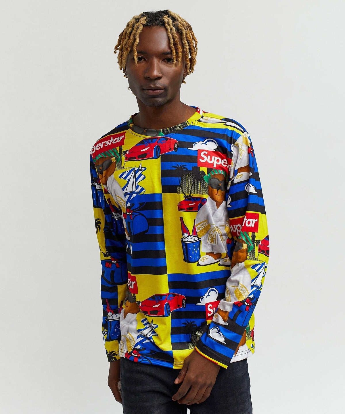 Reason Clothing Best Price Superstar Allover Print Long Sleeve Tee