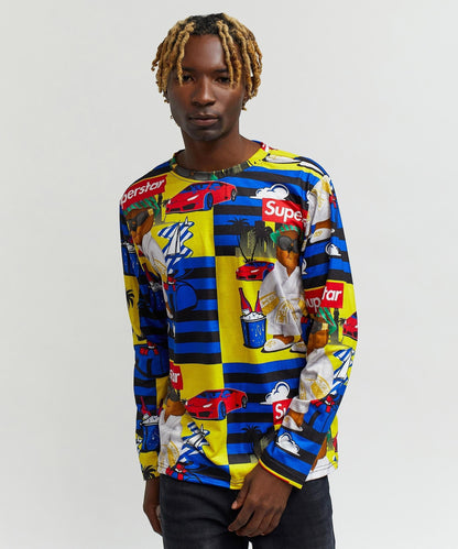Reason Clothing Best Price Superstar Allover Print Long Sleeve Tee