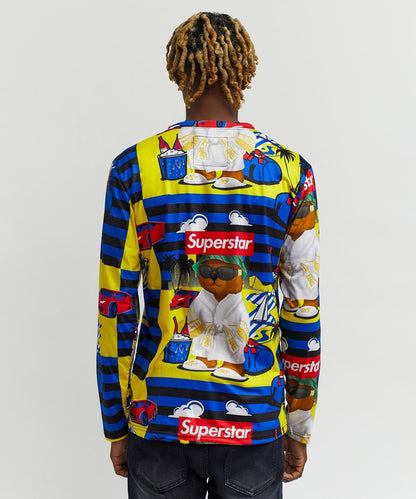 Reason Clothing Best Price Superstar Allover Print Long Sleeve Tee