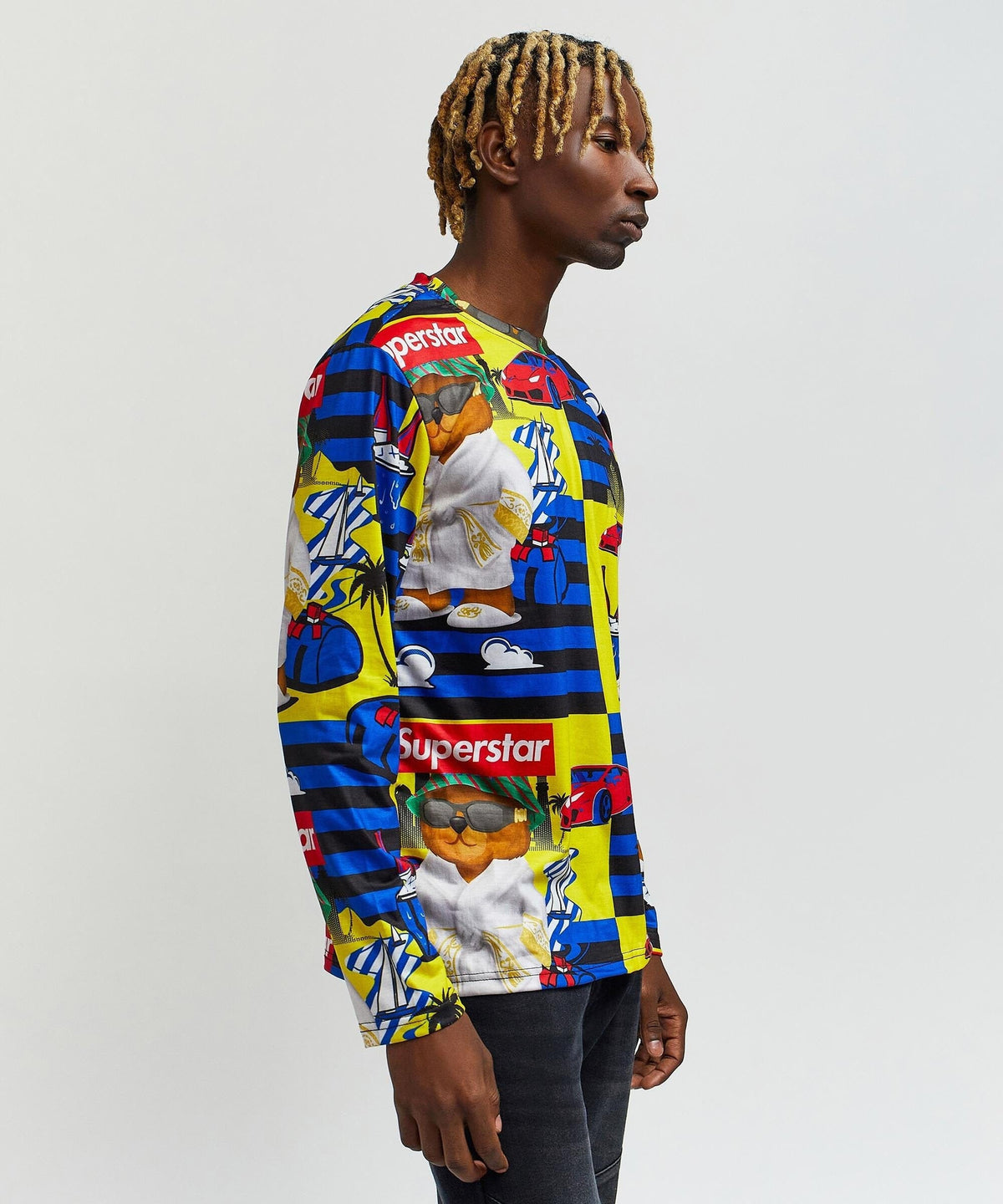 Reason Clothing Best Price Superstar Allover Print Long Sleeve Tee
