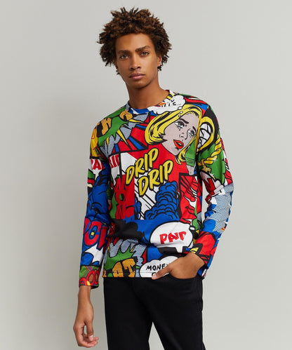Reason Clothing Featured Money Drip Allover Print Long Sleeve Tee