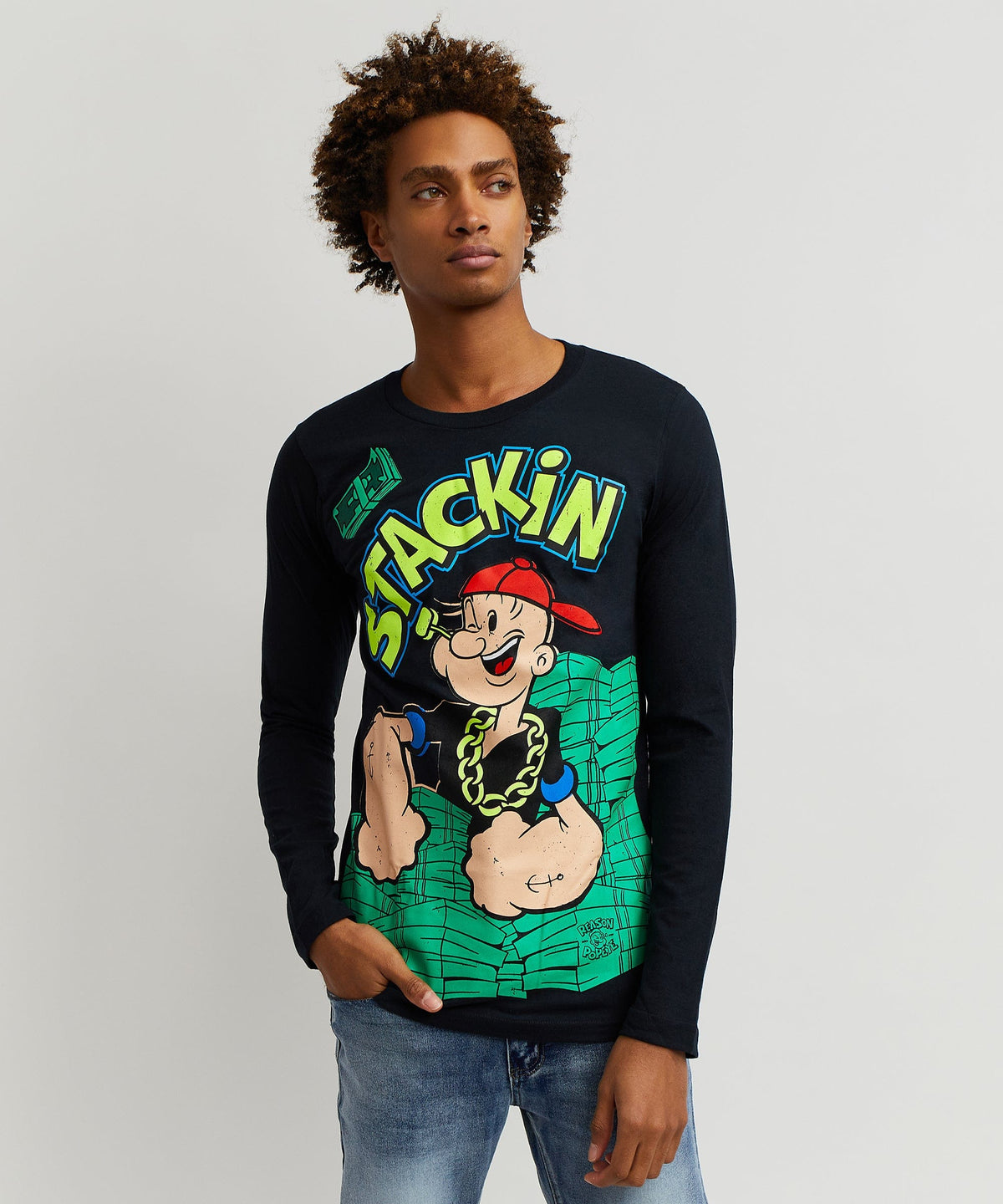 Reason Clothing Featured Popeye Stackin Long Sleeve Tee