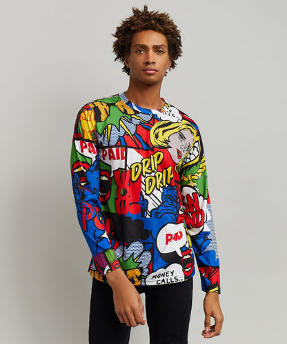 Reason Clothing Deals Money Drip Comic Print Long Sleeve Tee