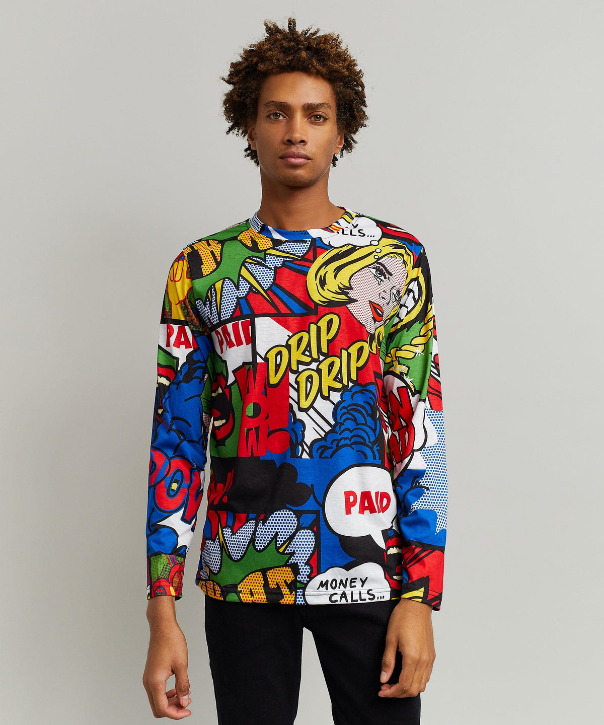Reason Clothing Deals Money Drip Comic Print Long Sleeve Tee