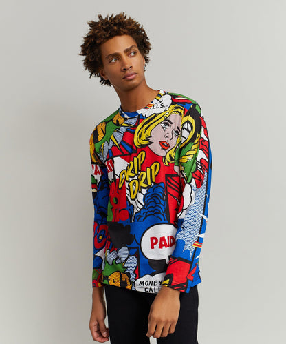 Reason Clothing Deals Money Drip Comic Print Long Sleeve Tee