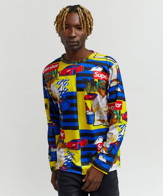 Reason Clothing Classic Superstar Bear Character Long Sleeve Tee