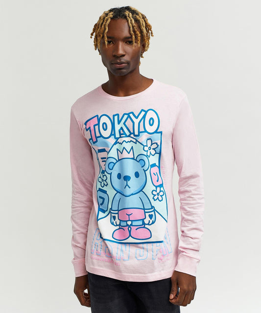 Reason Clothing Signature Neo Tokyo Long Sleeve Tee - Light Pink