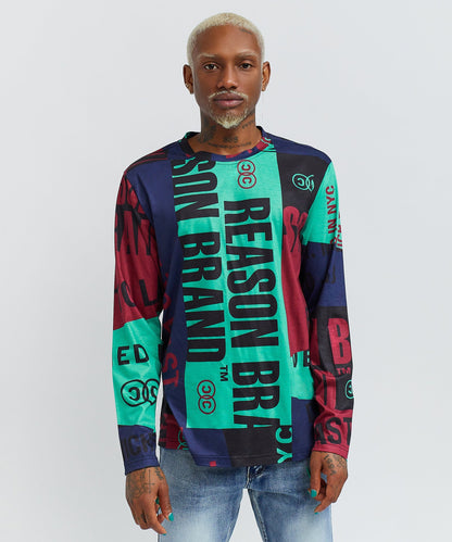Reason Clothing Quality Greenwich Multi Placement Long Sleeve Tee