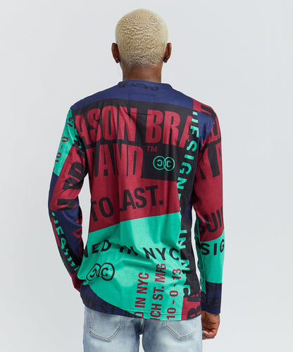 Reason Clothing Quality Greenwich Multi Placement Long Sleeve Tee