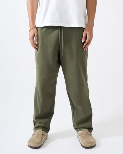 Reason Clothing Premium Classic Open Hem Pant - Olive Green