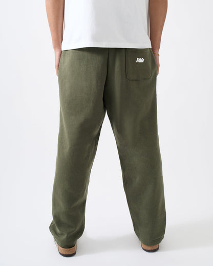 Reason Clothing Premium Classic Open Hem Pant - Olive Green