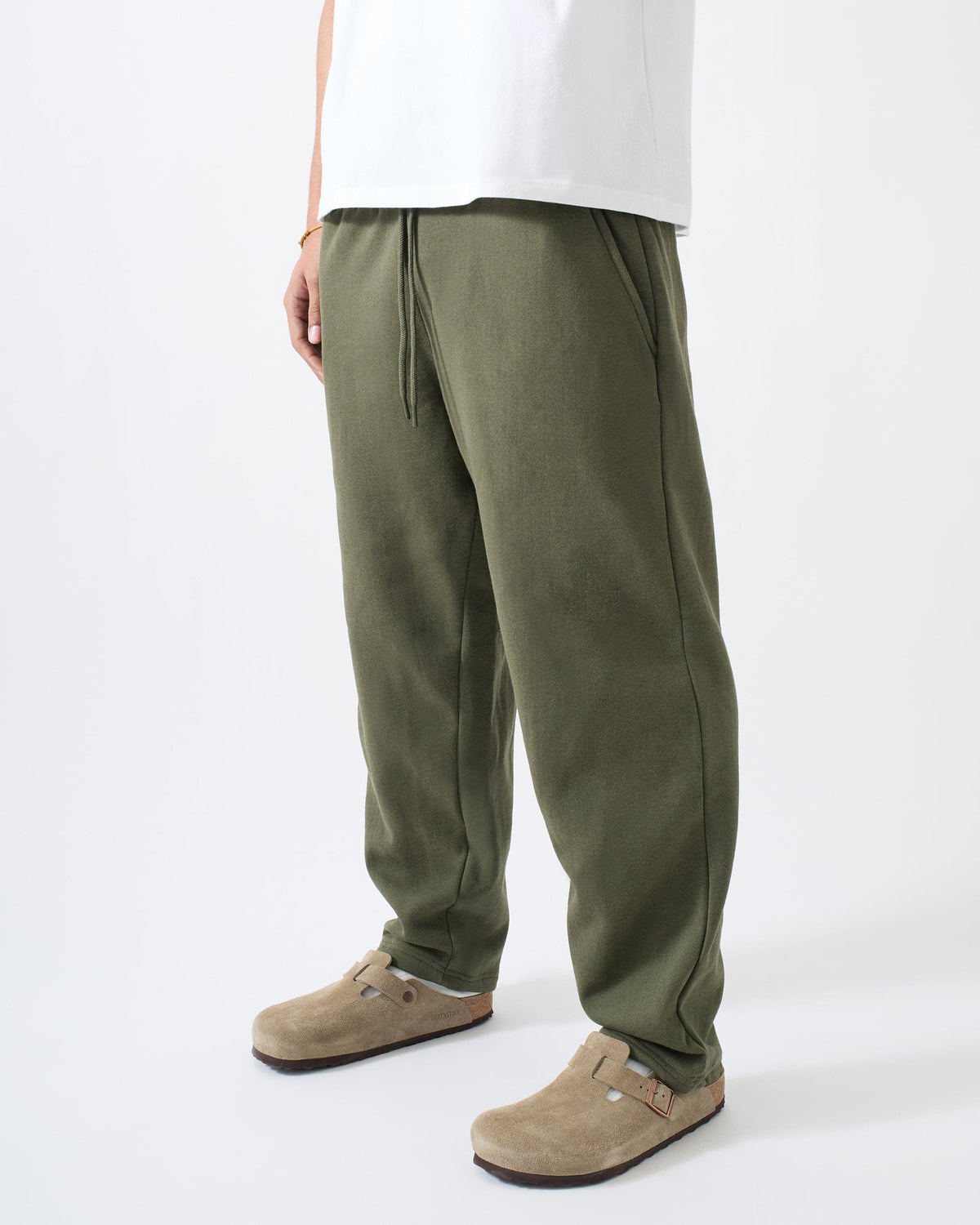 Reason Clothing Premium Classic Open Hem Pant - Olive Green