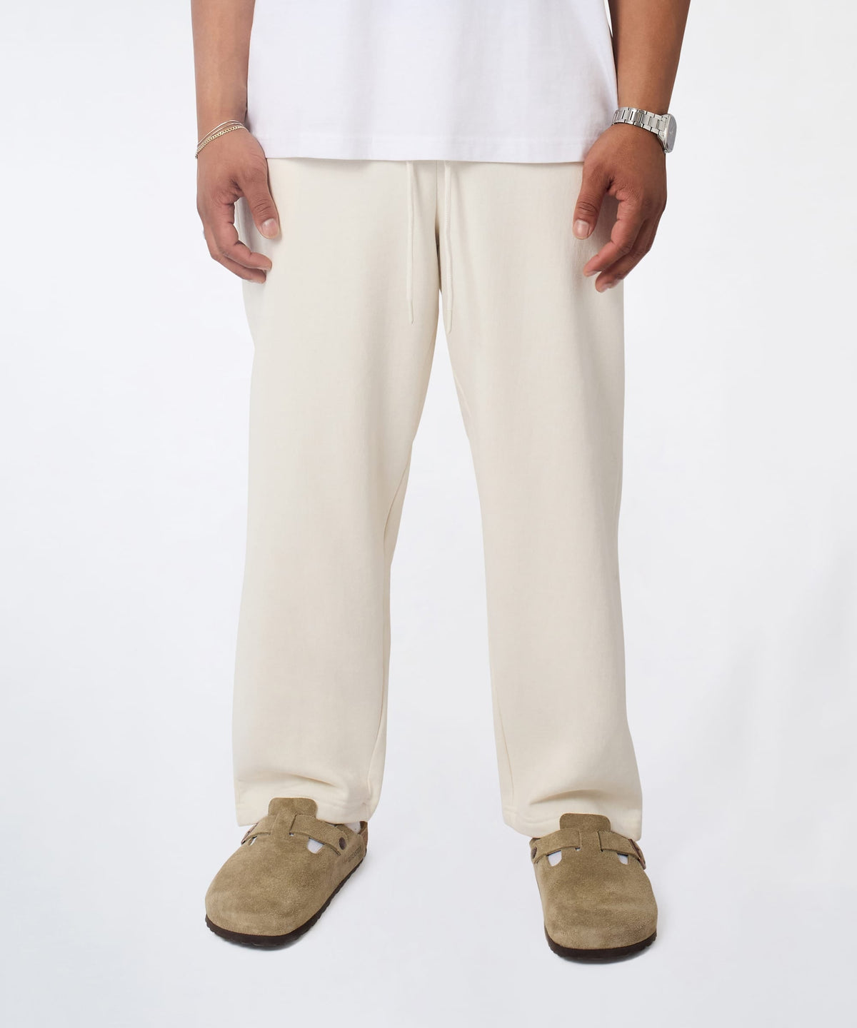 Reason Clothing Special Offer Classic Open Hem Pant - Cream