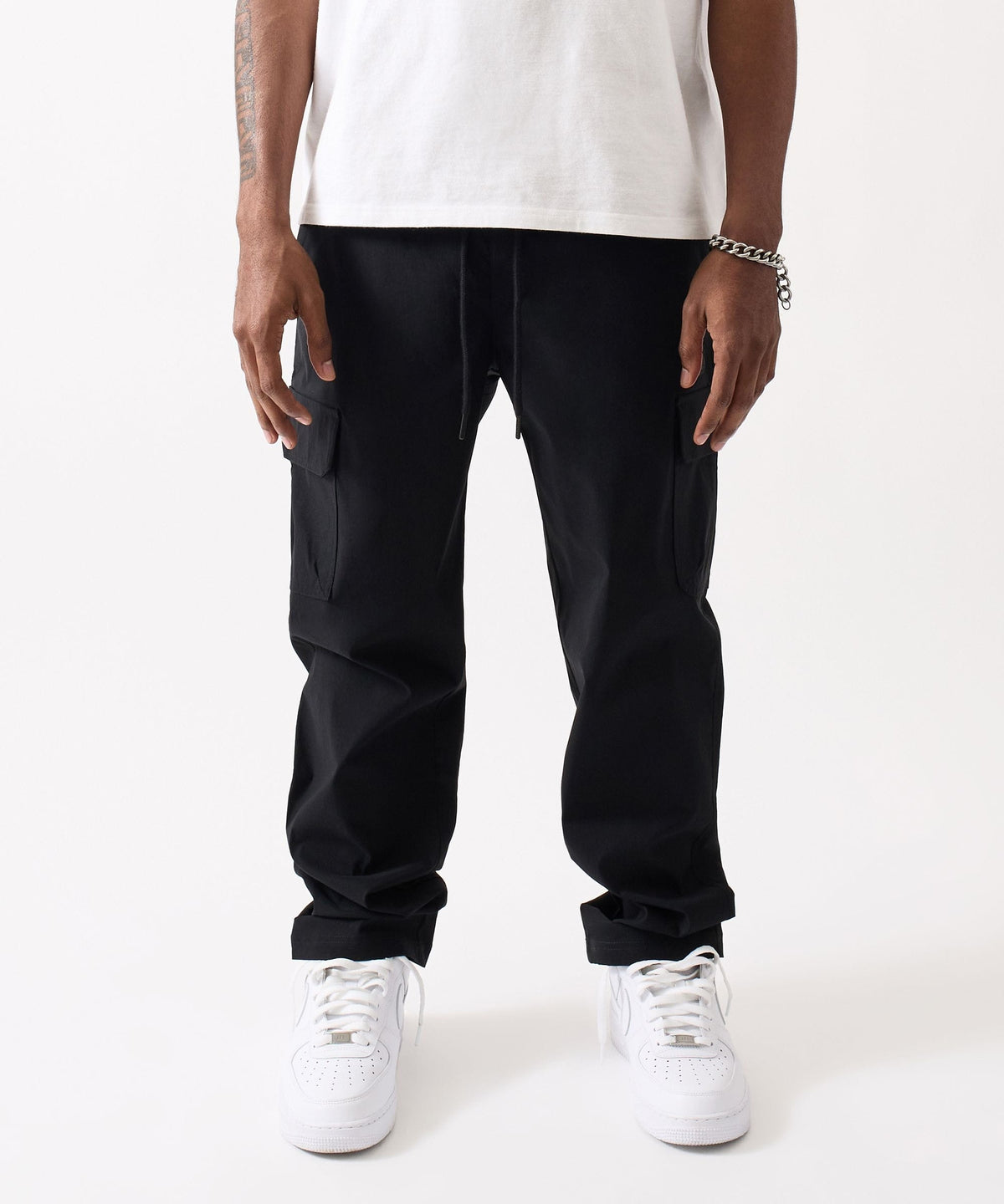 Reason Clothing Hot Sale Utility Nylon Cargo Pants - Black