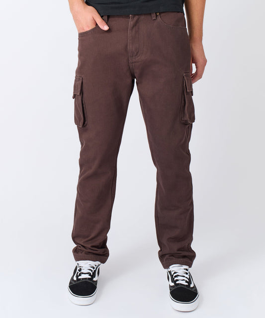 Reason Clothing Sale Utility Cargo Pants - Brown