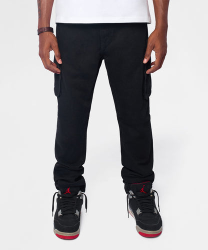 Reason Clothing Best Seller Classic Utility Cargo Pants - Black