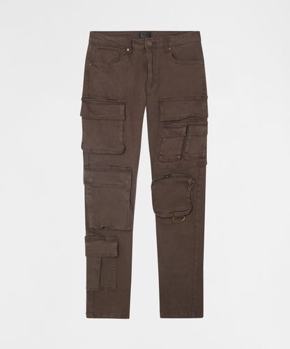 Reason Clothing Exclusive Loadout Cargo Denim Pants - Brown