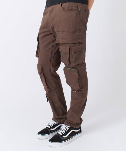 Reason Clothing Exclusive Loadout Cargo Denim Pants - Brown