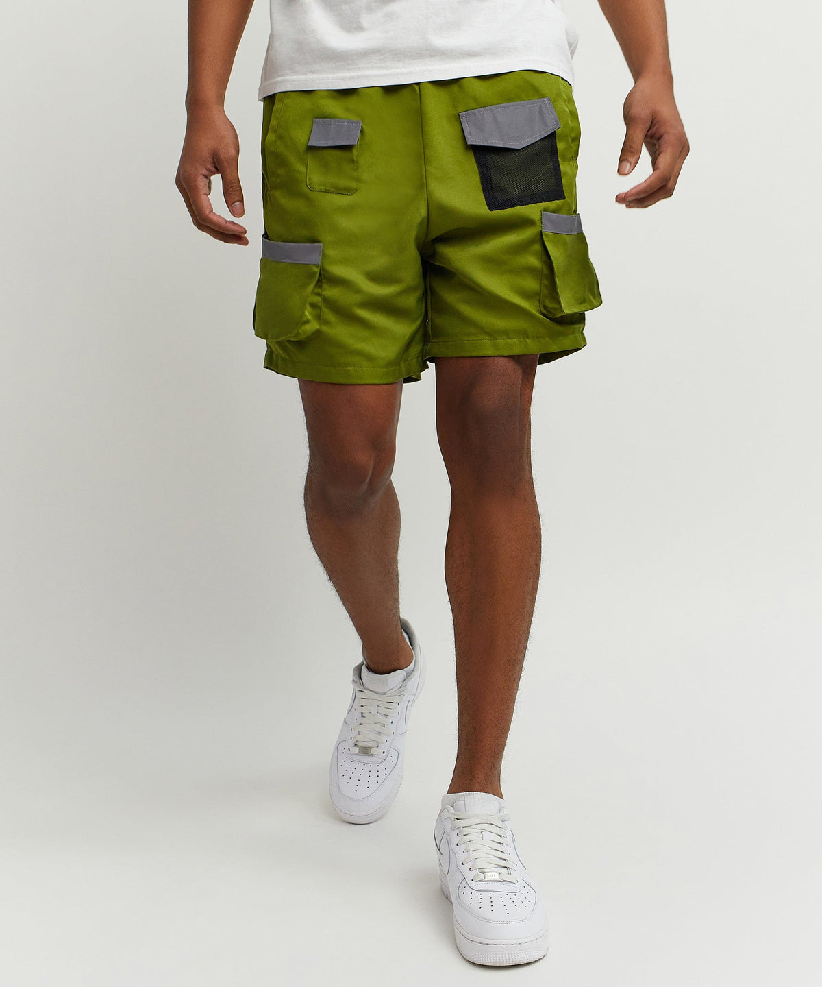 Reason Clothing New Multi Pocket Nylon Cargo Short
