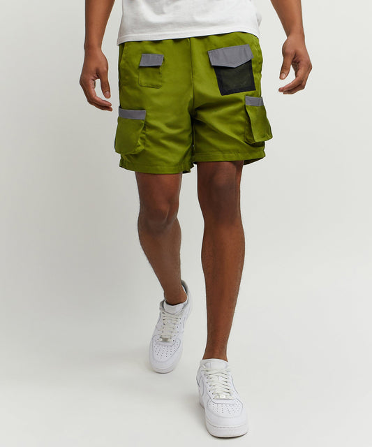 Reason Clothing New Multi Pocket Nylon Cargo Short