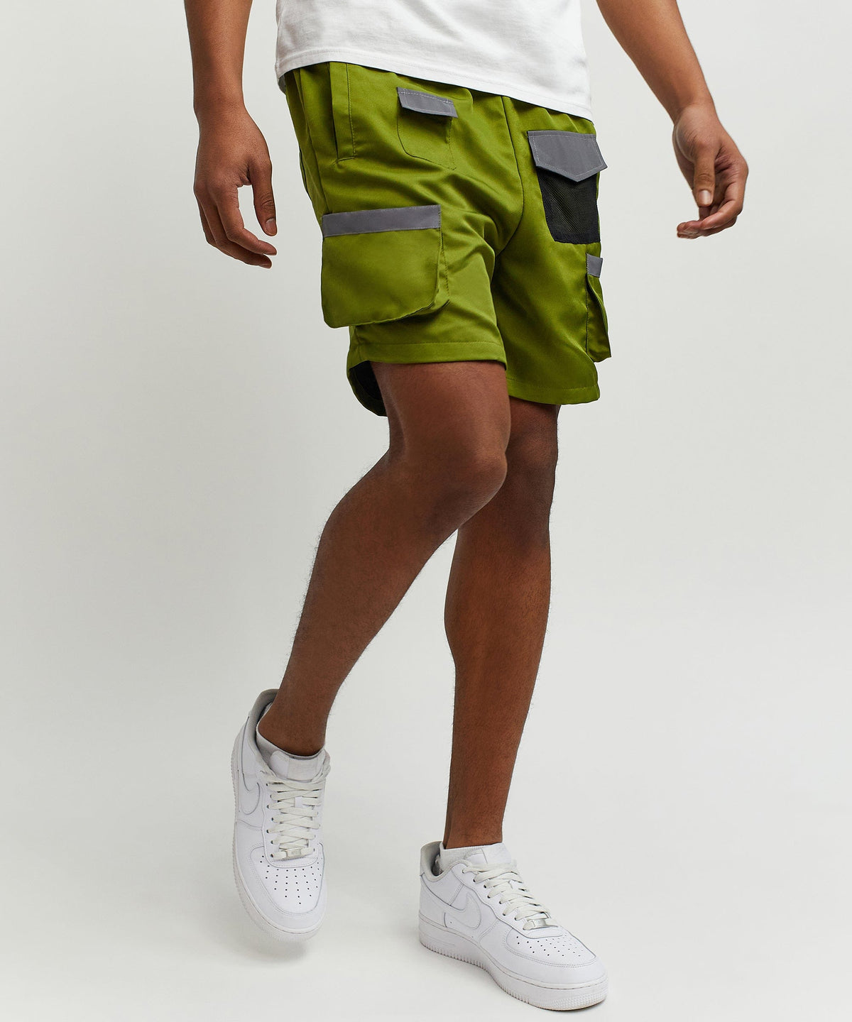 Reason Clothing New Multi Pocket Nylon Cargo Short