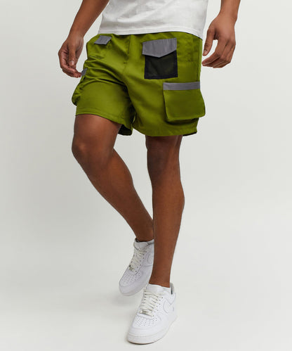 Reason Clothing New Multi Pocket Nylon Cargo Short