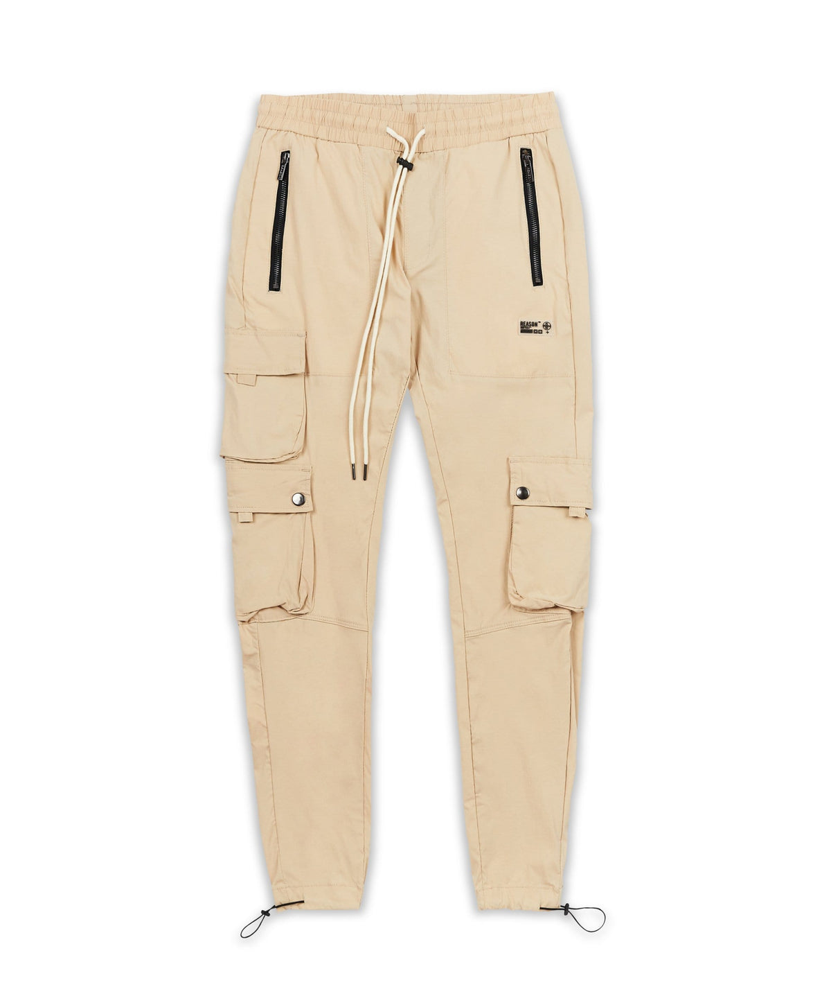 Reason Clothing Deals Cargo Stretch Nylon Utility Khaki Pants