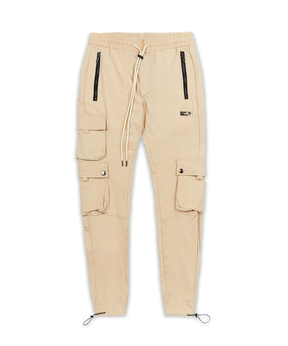 Reason Clothing Deals Cargo Stretch Nylon Utility Khaki Pants