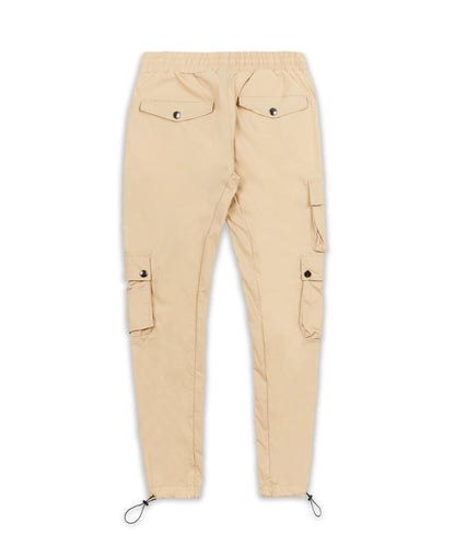 Reason Clothing Deals Cargo Stretch Nylon Utility Khaki Pants