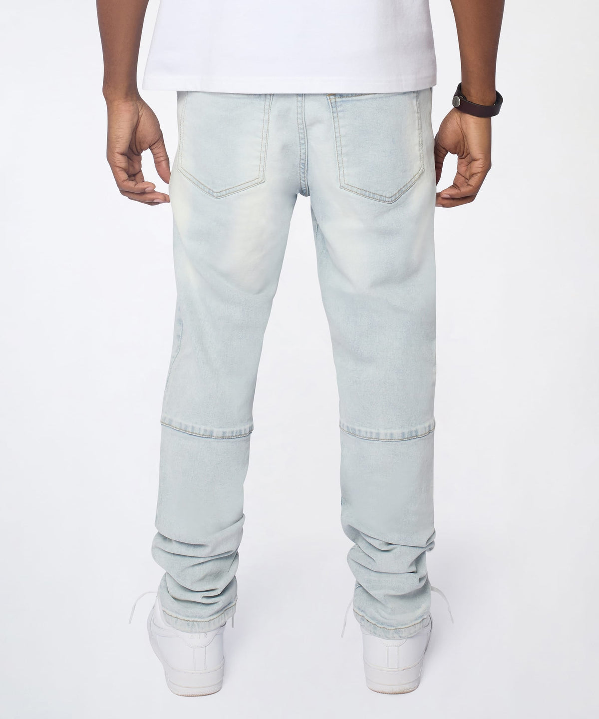 Reason Clothing Essential Fracture Distressed Skinny Jeans - Light Blue