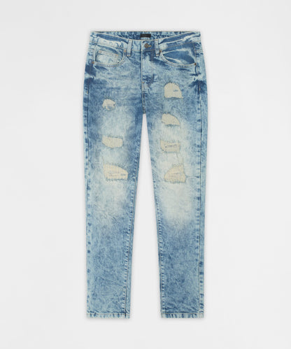 Reason Clothing Essential Dawn Distressed Skinny Jeans - Blue