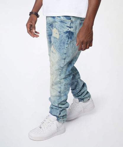 Reason Clothing Essential Dawn Distressed Skinny Jeans - Blue