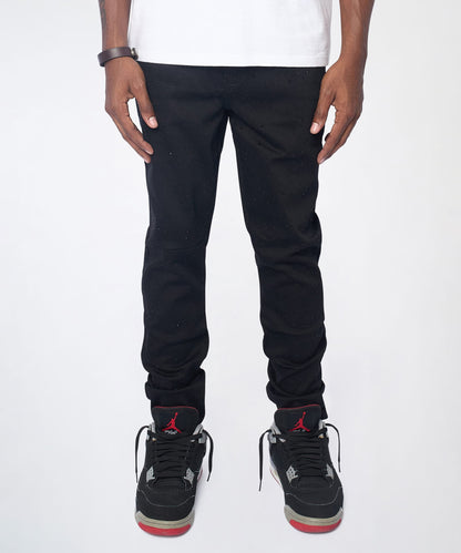 Reason Clothing Essential Midnight Rhinestone Skinny Jeans - Black