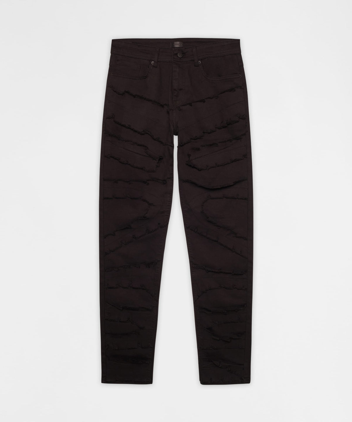 Reason Clothing Trending Heavy Distressed Frayed Skinny Jean - Black