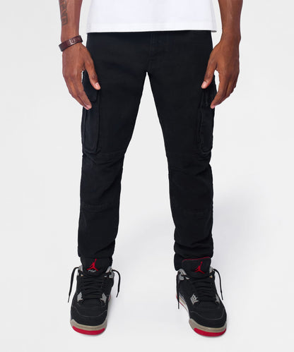 Reason Clothing Trusted Utility Cargo Denim Skinny Jeans - Black