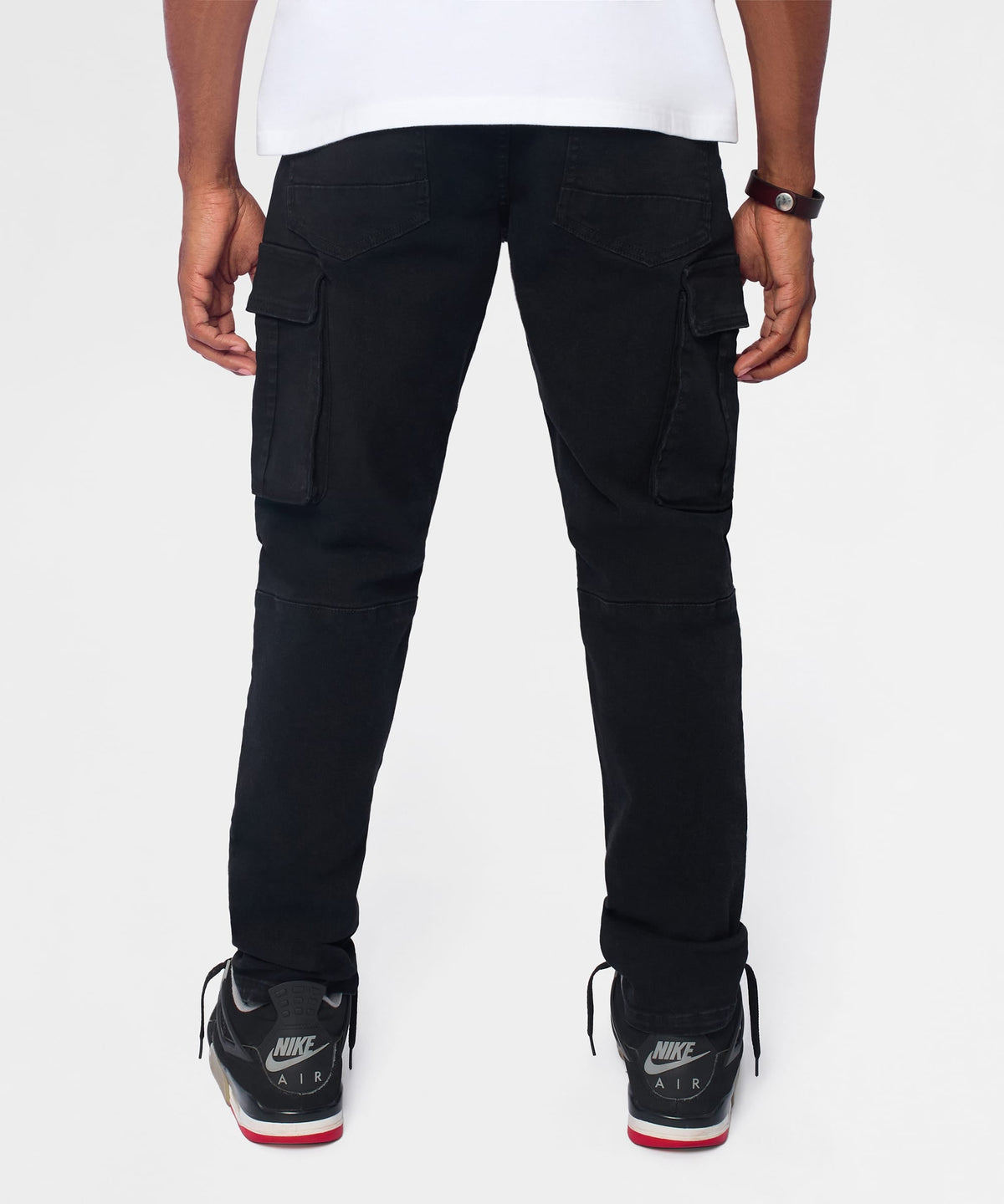 Reason Clothing Trusted Utility Cargo Denim Skinny Jeans - Black