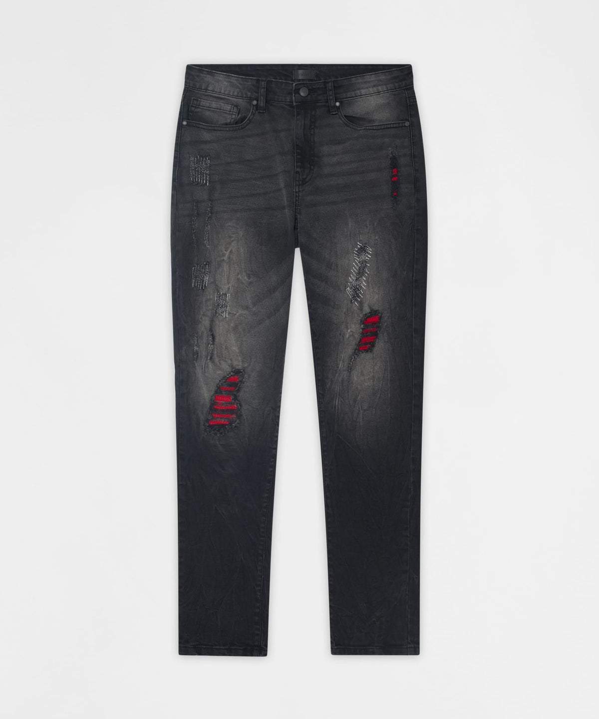 Reason Clothing Essential Vice Distressed Skinny Jeans - Washed Black