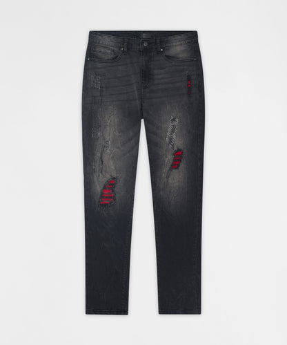 Reason Clothing Essential Vice Distressed Skinny Jeans - Washed Black