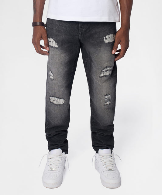 Reason Clothing Recommended Frosted Distressed Skinny Jeans - Grey