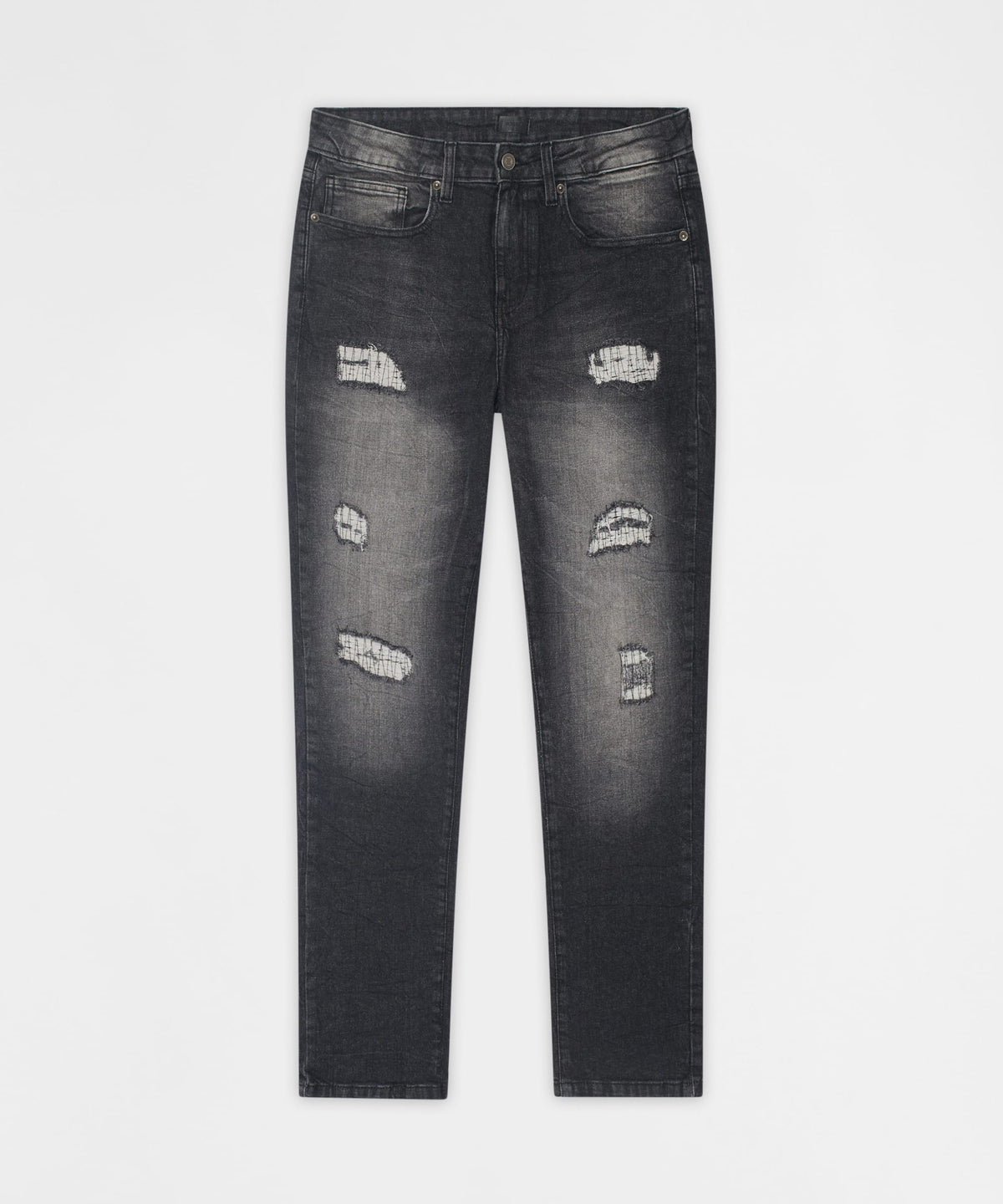 Reason Clothing Recommended Frosted Distressed Skinny Jeans - Grey