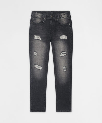 Reason Clothing Recommended Frosted Distressed Skinny Jeans - Grey