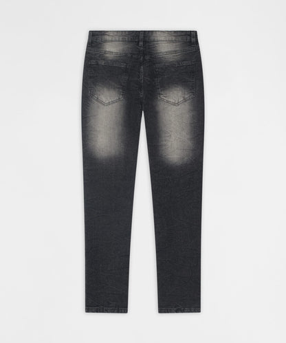 Reason Clothing Top Pick Smokey Distressed Skinny Jeans - Grey