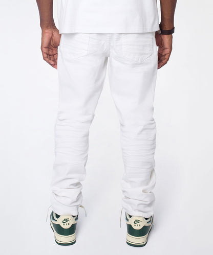 Reason Clothing Essential Arctic Distressed Skinny Jeans - White