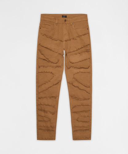 Reason Clothing Hot Sale Heavy Distressed Frayed Skinny Jean - Khaki