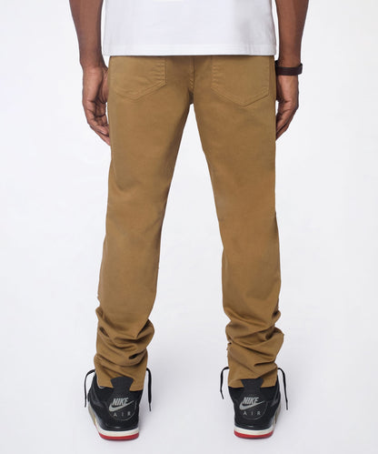 Reason Clothing Hot Sale Heavy Distressed Frayed Skinny Jean - Khaki