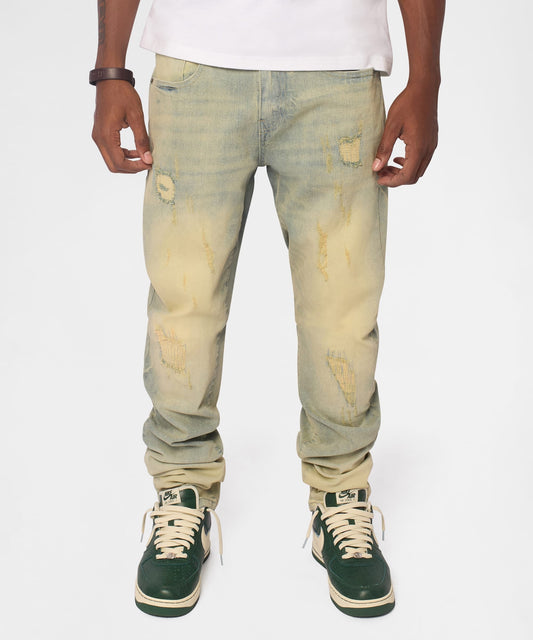 Reason Clothing Best Seller Weekender Distressed Skinny Jeans - Medium Indigo