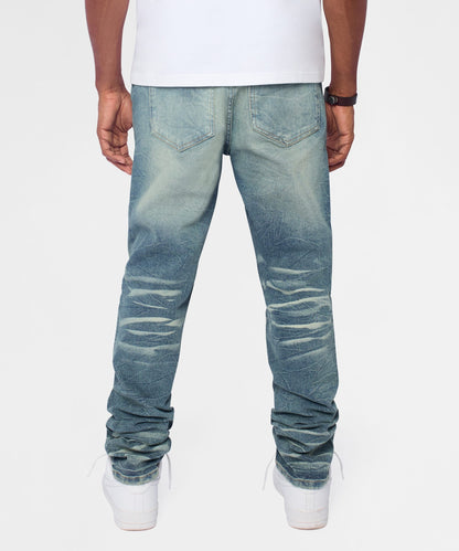 Reason Clothing Great Value Breakaway Distressed Skinny Jeans - Blue