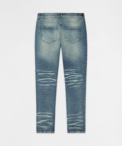 Reason Clothing Great Value Breakaway Distressed Skinny Jeans - Blue