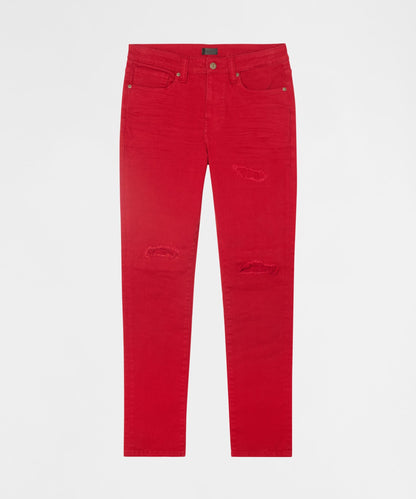 Reason Clothing Hot Sale Classic Denim Ripped Skinny Jeans - Red